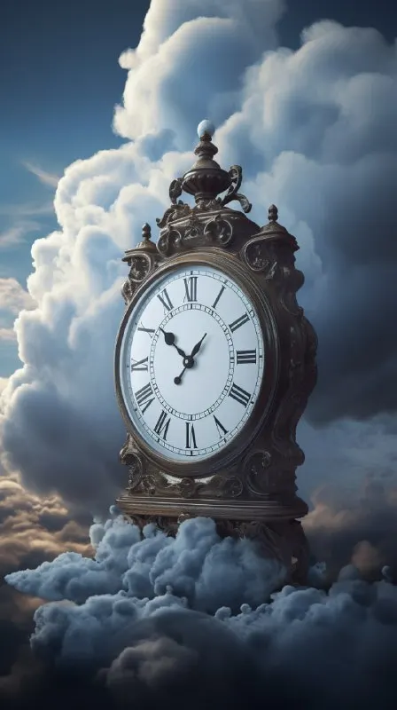 Cloud Clock Measuring Time in Dream World