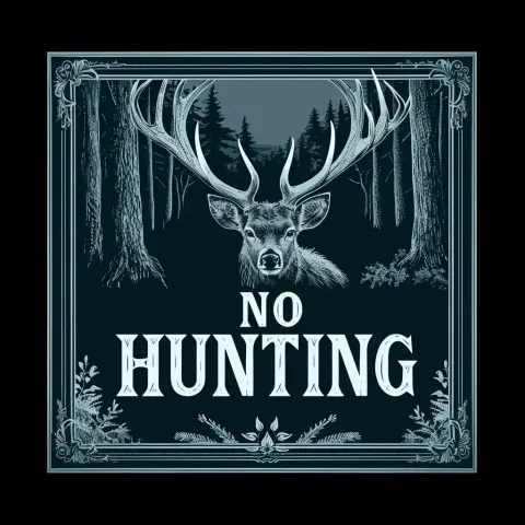 No Hunting Framed Logo