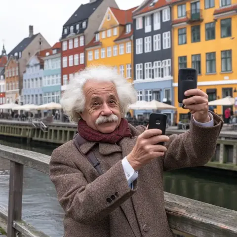 Einstein Selfie in Nyhavn