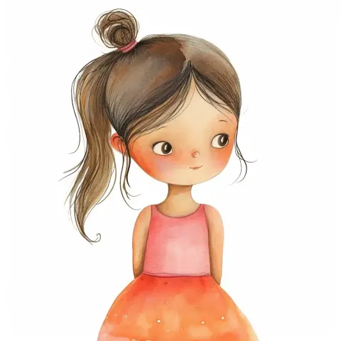 Whimsical Girl in Pink