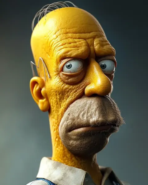 Realistic Homer Simpson Photorealistic Icon