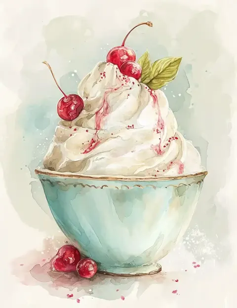 Vintage Watercolor Freezer Meal