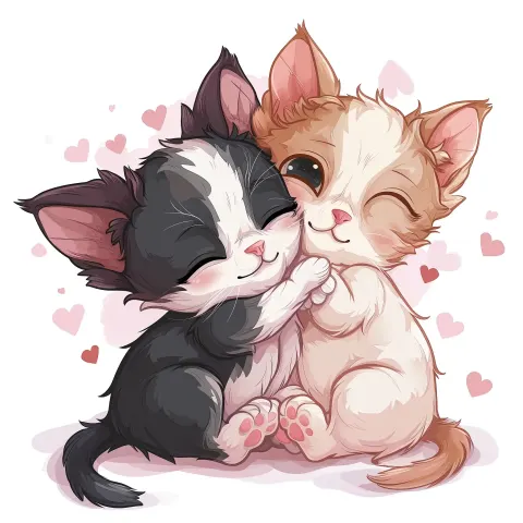 Chibi Kittens Valentines Anime