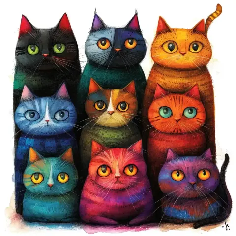 Funky Cats Illustrated Charisma