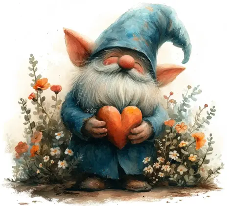 Gnome with Heart Sketchfab Bloomcore