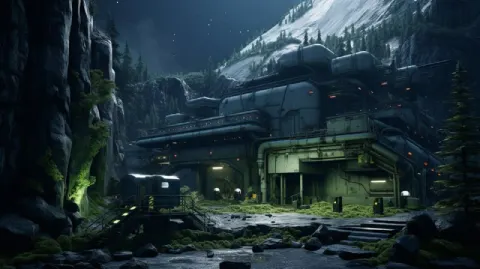 Hidden Sci Fi Research Outpost in Mountain Forest