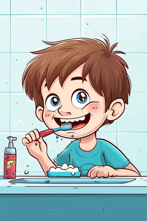 Cartoon Boy Brushes