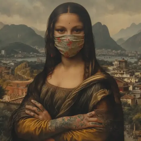 Tattooed Mona Lisa in Rio