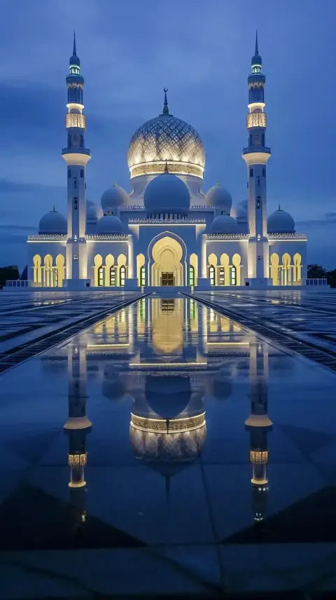 Modern Mosque at Night