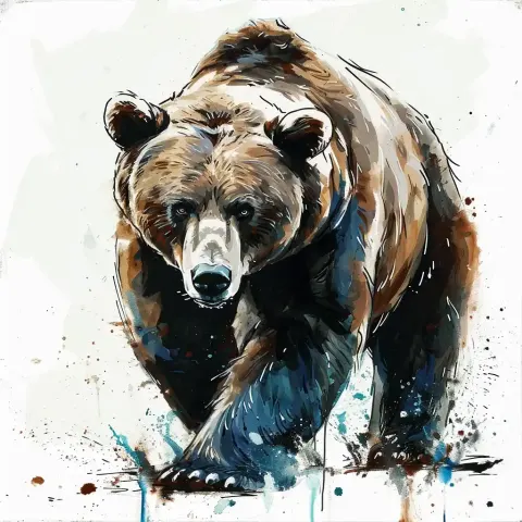 Realistic Bear in Comic Style