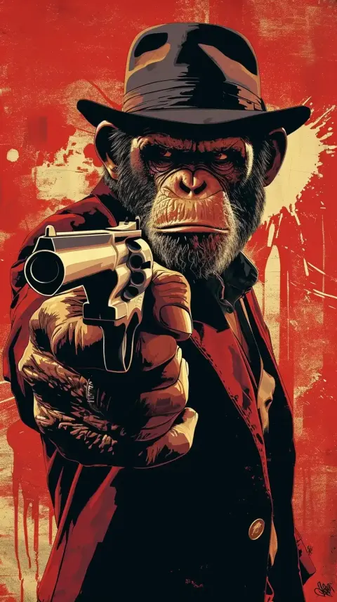 Retro Monkey Gunfighter