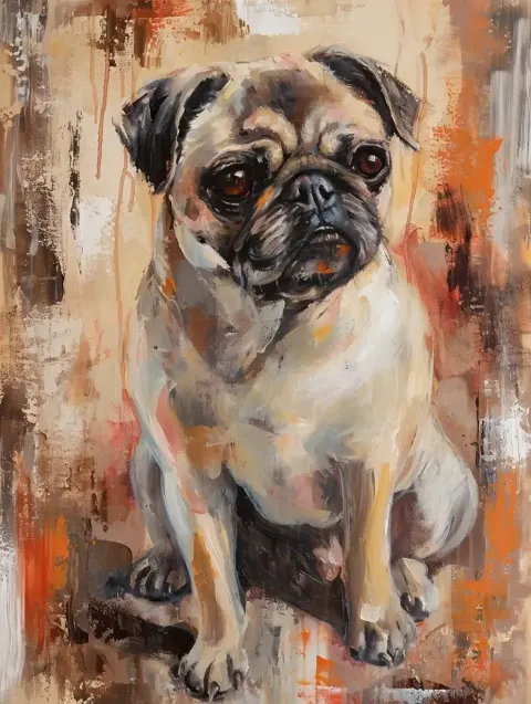 Textured Pug Portrait