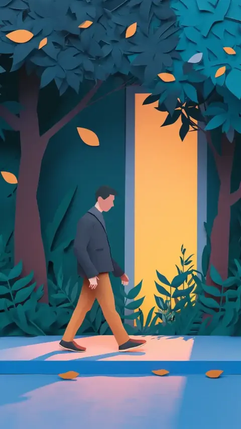 Paper Art Evening Stroll
