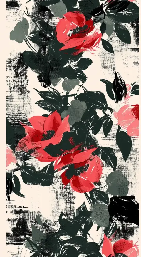 Bold Brushstrokes Abstract Floral