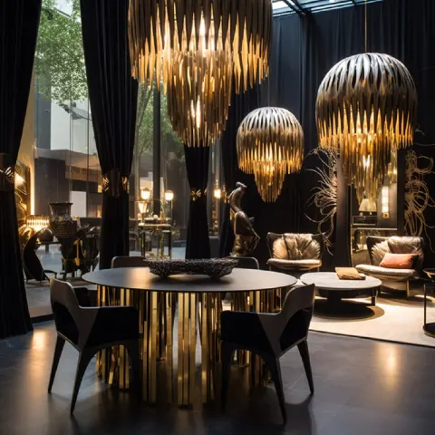 Cavalli Style Dining Chairs With Gold Spikes in Milan