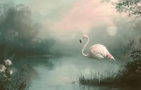 Victorian Flamingo in Pink