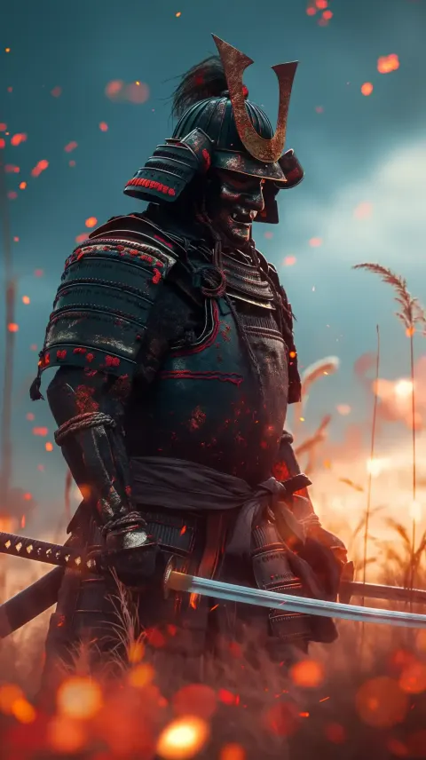 Futuristic Samurai in Tron Style