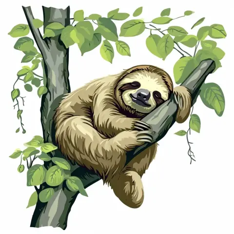 Vector Sloth Resting