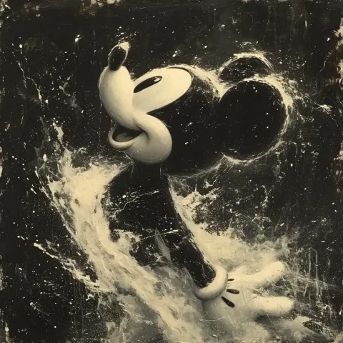 Ink Wash Mickey in Space