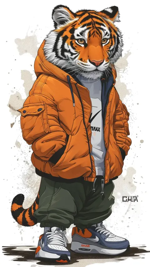 Cartoon Tiger in Air Max 90