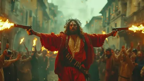 Parachuting Jesus Cinematic Action