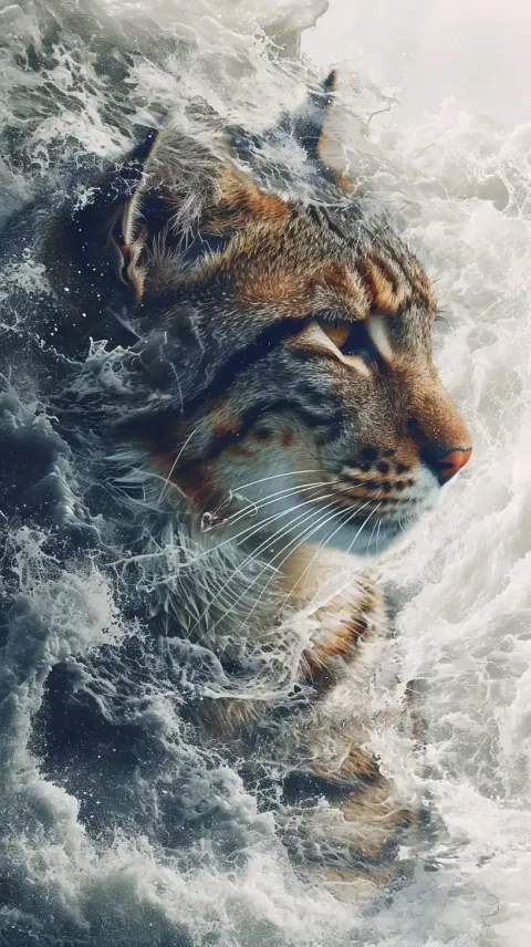 Double Exposure Bengalcat in Typhoon