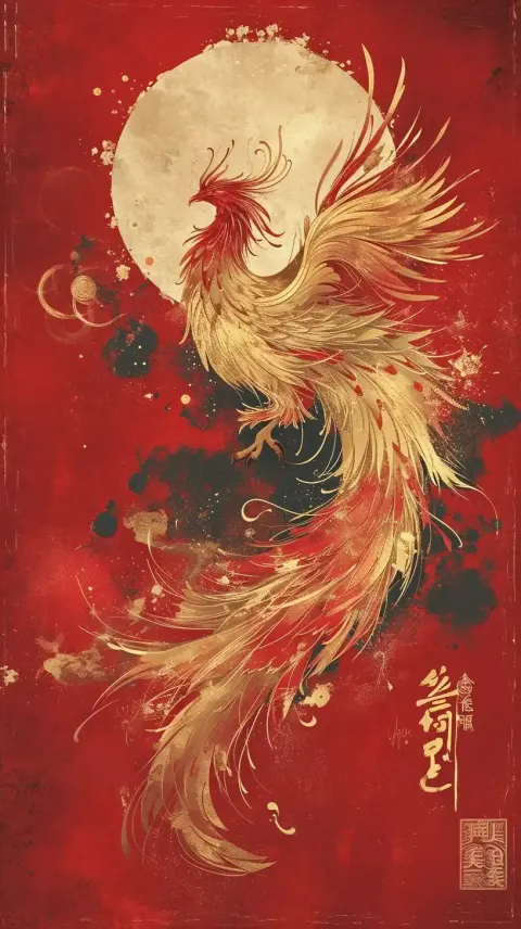 Chinese Phoenix Sticker Relander Style