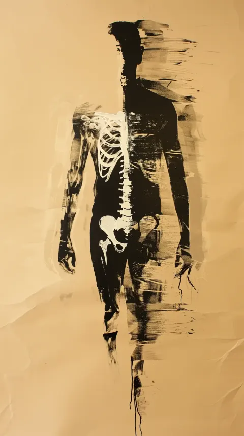 Ink Man Contemplating Mortality