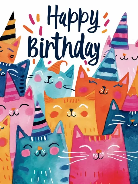 Colorful Cat Birthday Bash