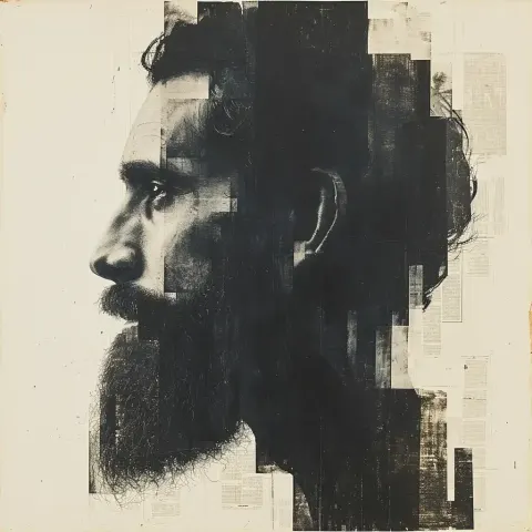 Ink Wash Beard Man