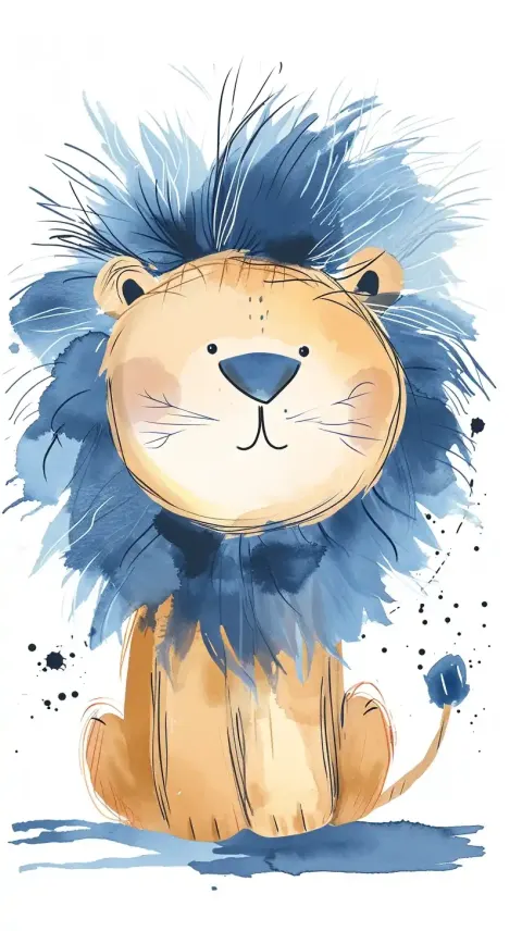Blue-Haired Lion Steadmanesque Vector