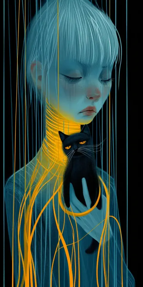 Pinstriped Wednesday with Cat