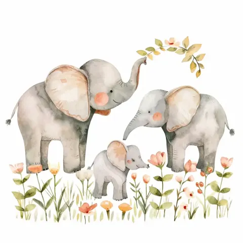 Watercolor Boho Elephant