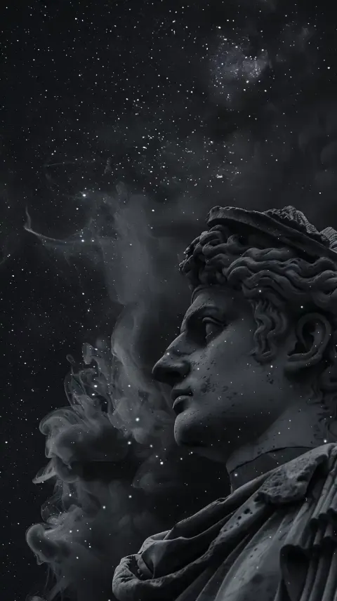 Stoic Statue Night Sky