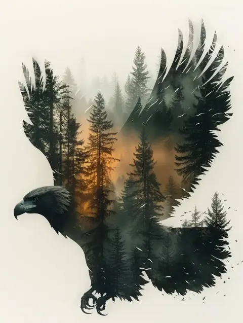 Paper Cutout Eagle Silhouette