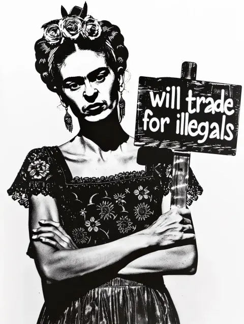 Stencil Frida Protest Sign