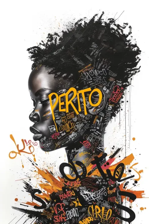 Graffiti-Adorned Woman Portrait