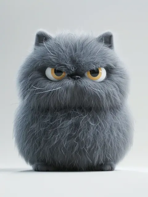 Fluffy Cat Standing Up