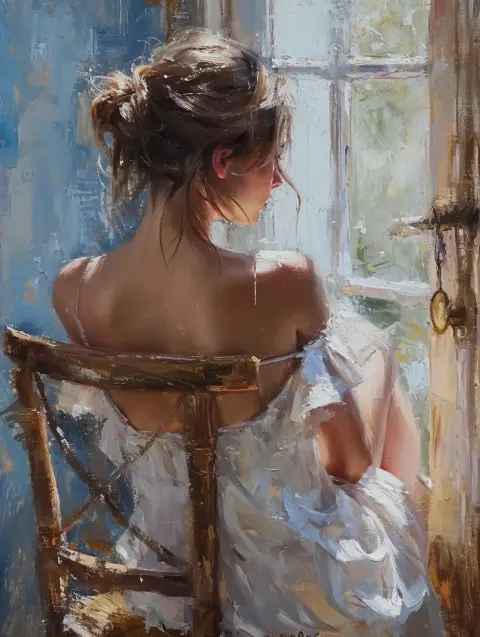 Impressionist Woman in Chair
