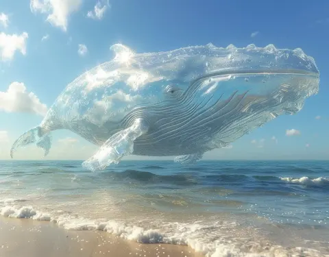 Glass Whale Beach Scene