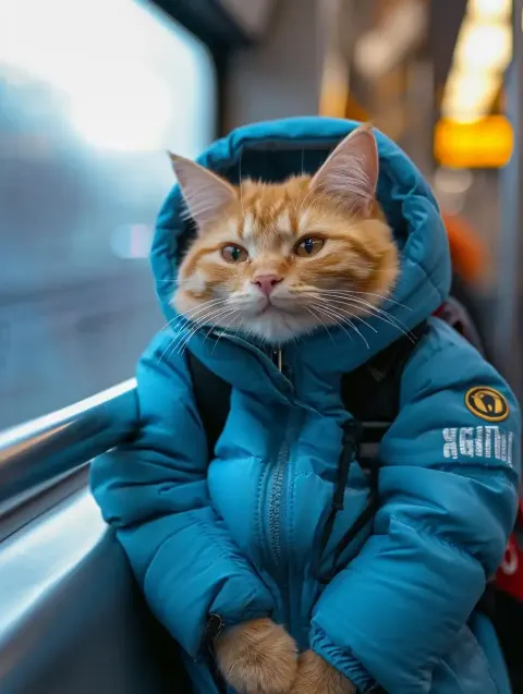 Metro Cat in Blue Wool