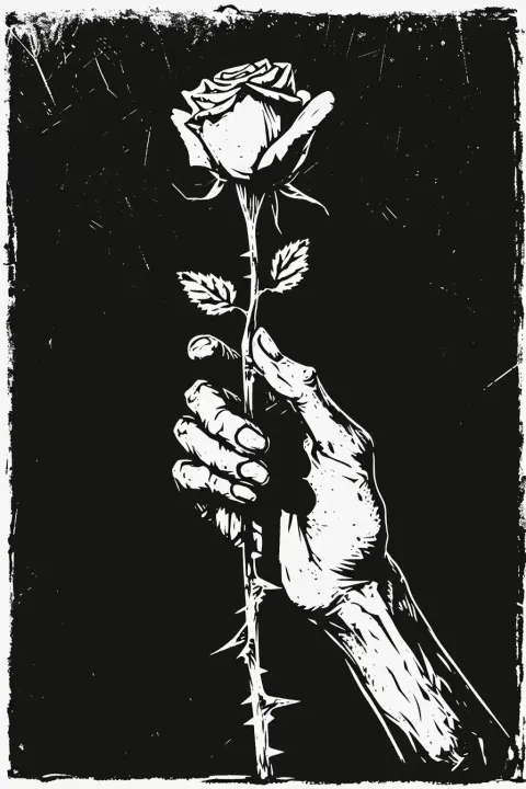 Decayed Hand Linocut