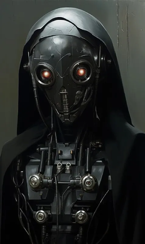 Victorian Clockpunk Robot Portrait in Dark Muted Tones
