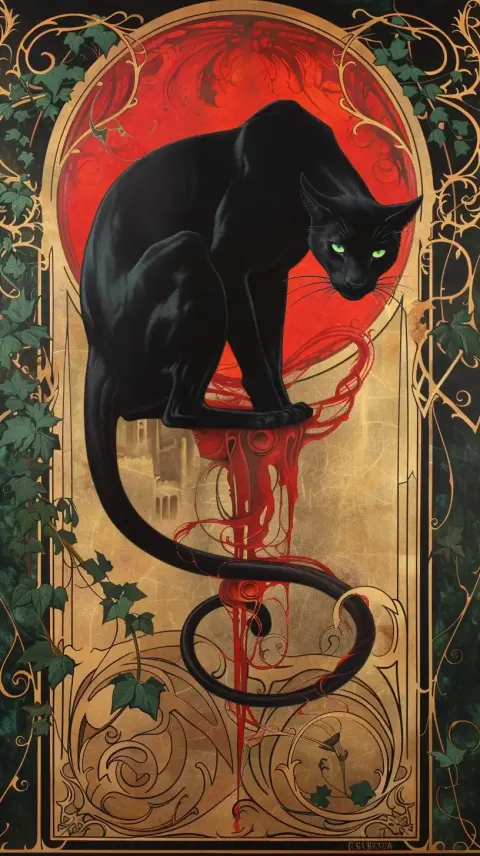Gothic Panther Alphonse Mucha