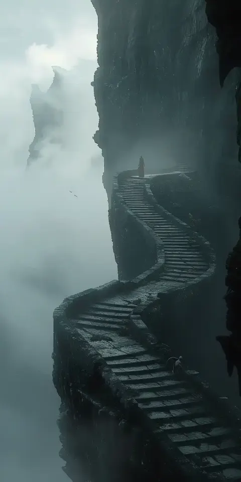 Curving Staircase Ascension