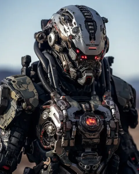 Futuristic American Soldier with Sci-Fi Weapons Concept