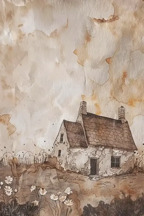 Cottage Core Watercolor Book Cover