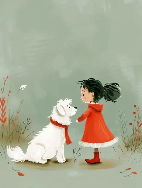 Fairy Tale Girl with Dog