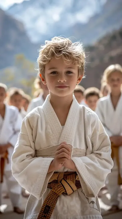 Judo Kids Mountain Scene