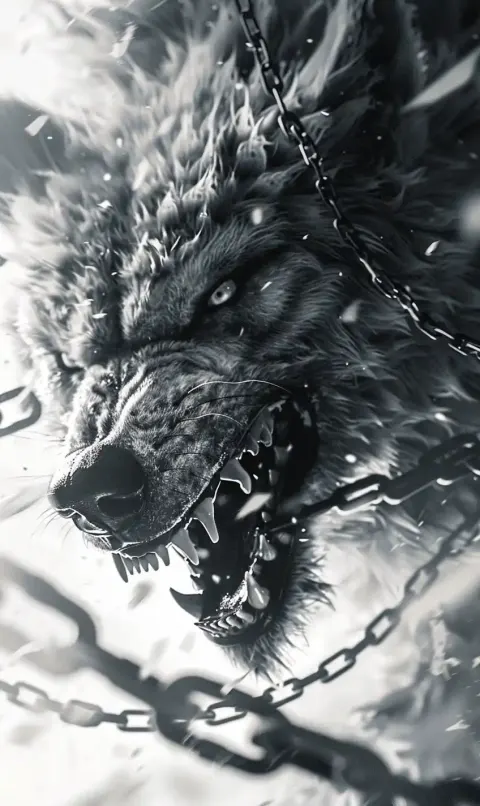 Frostcore Fenrir Monochrome Closeup